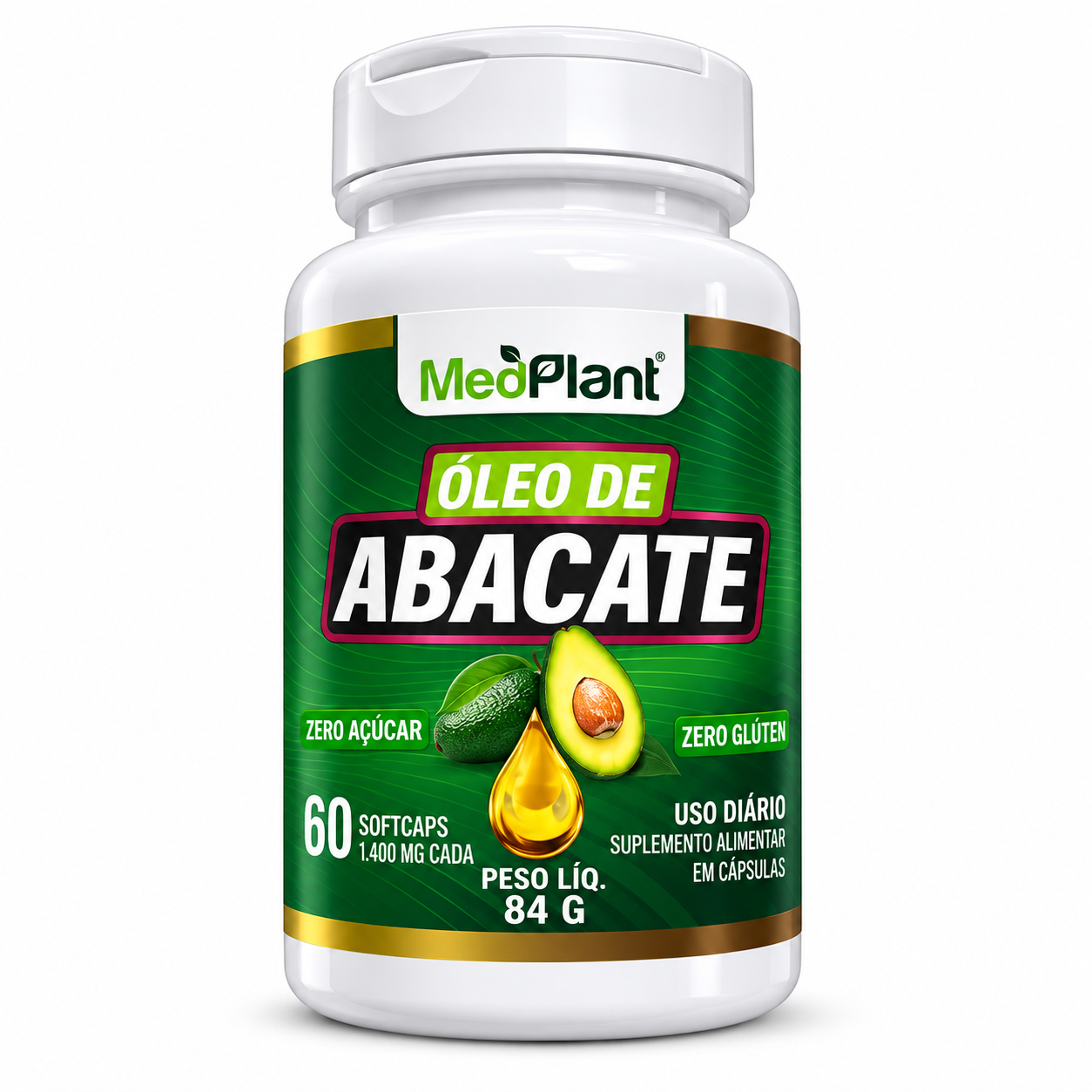 Óleo de Abacate 60Cps 500mg Medplant